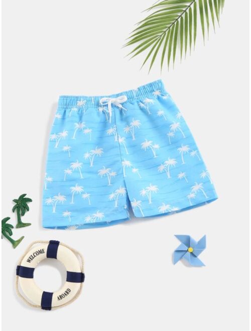 Toddler Boys Palm Tree Print Swim Shorts