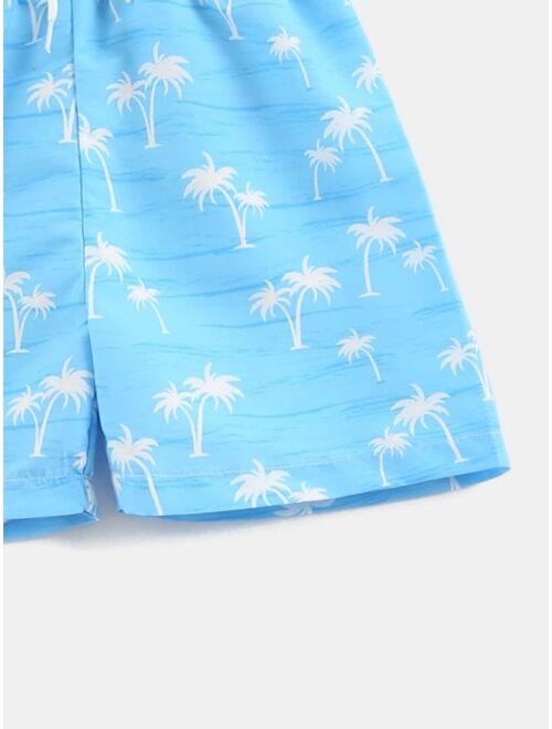 Toddler Boys Palm Tree Print Swim Shorts