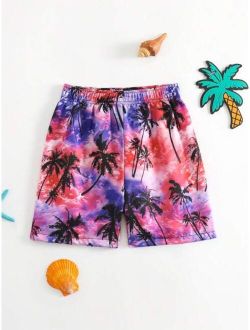 Toddler Boys Coconut Tree Print Swim Shorts