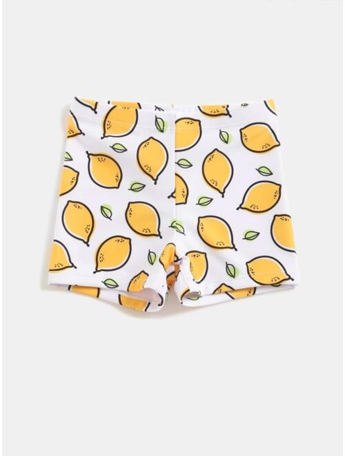 Toddler Boys Lemon Print Swim Shorts