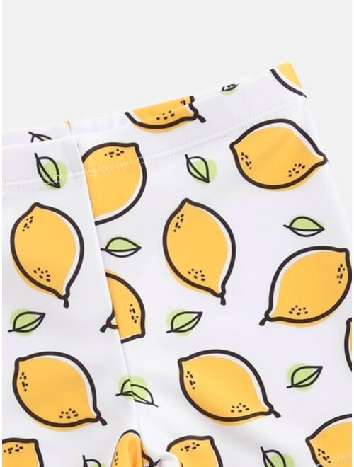 Toddler Boys Lemon Print Swim Shorts