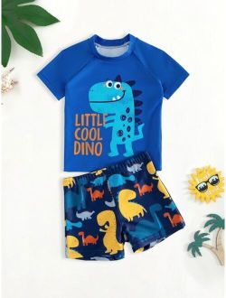 Toddler Boys Cartoon Dinosaur Swimsuit