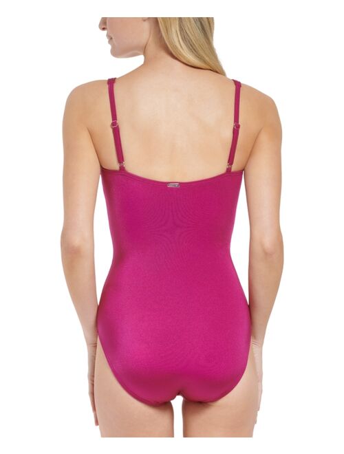 Calvin Klein Pleated One-Piece Swimsuit,Created for Macy's