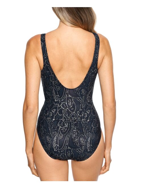 Miraclesuit Women's Sultana Circe Printed Tummy-Control One-Piece Swimsuit
