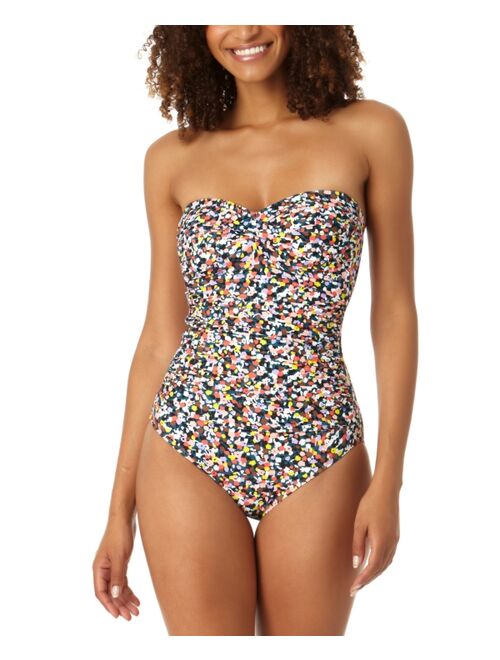 Anne Cole Women's Printed Twist-Front Ruched One-Piece Swimsuit