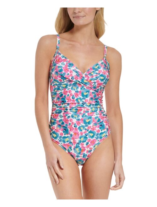 Calvin Klein Women's Twist Tummy-Control One-Piece Swimsuit, Created for Macy's
