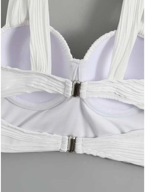 Shein Ruched Push Up Bikini Top