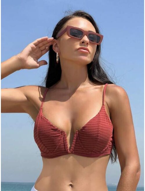 Shein Solid Underwire Bikini Top