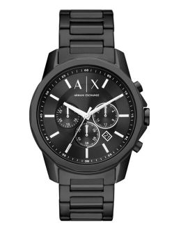 A|X Armani Exchange Men's Chronograph Black Stainless Steel Bracelet Watch 44mm