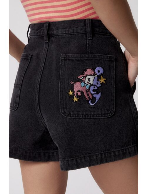 OBEY Baby Lamb Embroidered Denim Short