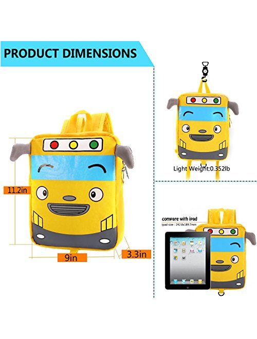 willikiva Cute Bus School Toddler Backpack for Kids Boys Girls Waterproof Bags