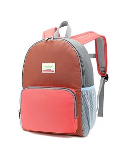 willikiva Waterproof Backpack for School Kids Backpack Bookbag Girls Boys Lightweight Travel Bag (Brown)
