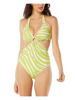 Women's Printed O-Ring Cutout One-Piece Swimsuit