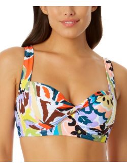 Women's Printed Twist-Front Underwire Bikini Top
