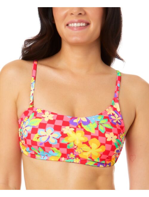 Salt + Cove Juniors' Art Block Tropic Asymmetrical Bikini Top, Created for Macy's