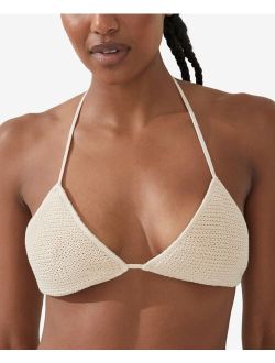 Women's Crochet Slider Triangle Bikini Top
