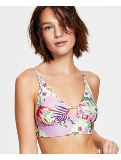Salt + Cove Salt+ Cove Juniors' Printed Front-Tab Bikini Top, Created For Macy's