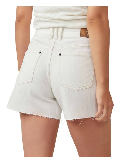 FREE PEOPLE Women's Ivy Cotton Mid-Rise Denim Cutoff Shorts