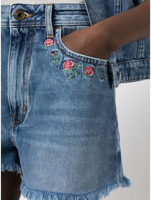 Jacob Cohen floral-embroidered denim shorts