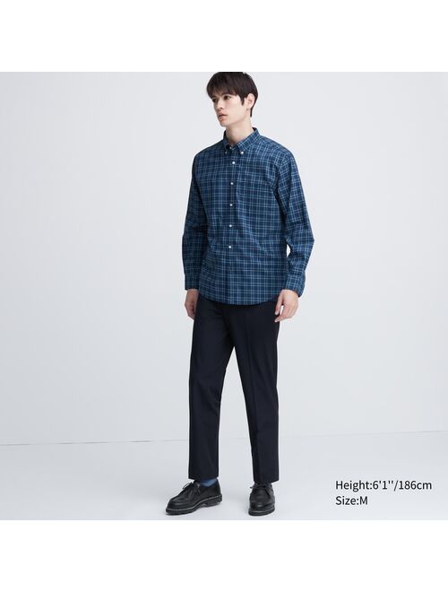 Uniqlo Extra Fine Cotton Broadcloth Checked Long-Sleeve Shirt