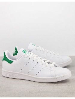 Stan Smith leather sneakers in white with green tab