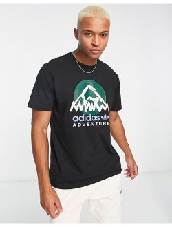 Adventure mountain t-shirt in black