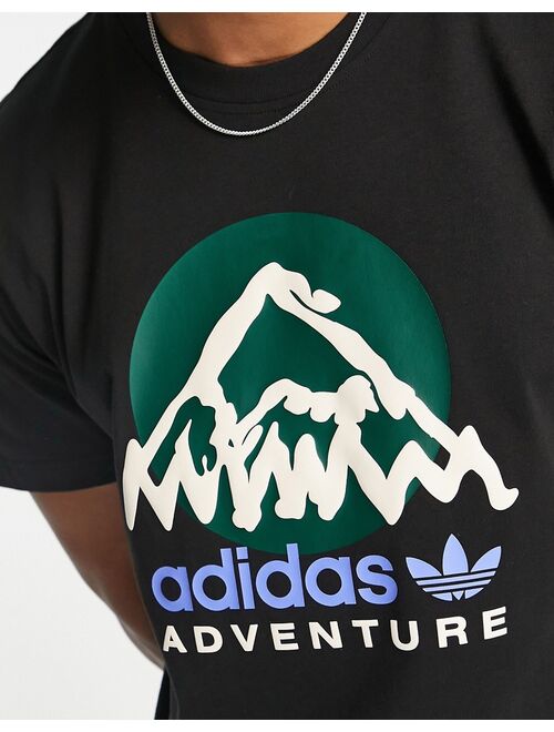 adidas Originals Adventure mountain t-shirt in black