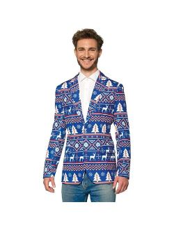 Men's Suitmeister Slim-Fit Nordic Christmas Blue Blazer