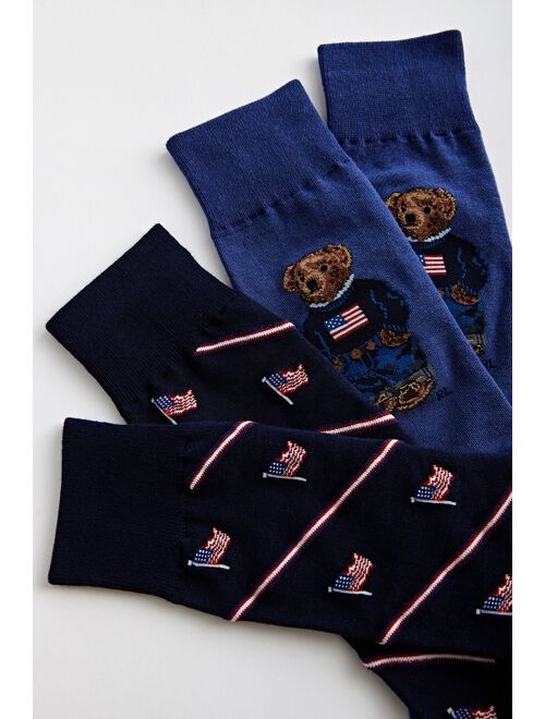 Polo Ralph Lauren Americana Bear Crew Sock 2-Pack