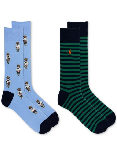 POLO RALPH LAUREN Men's Mini Cricket Bear Slack Socks, 2-Pack