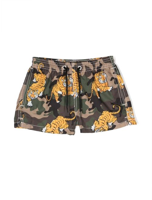 MC2 Saint Barth Kids tiger-print swim shorts