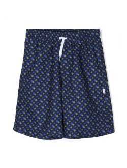 BOSS Kidswear monogram-print swim shorts