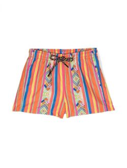 Nos Beachwear stripe-pattern swim shorts
