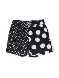 polka-dot drawstring swim shorts