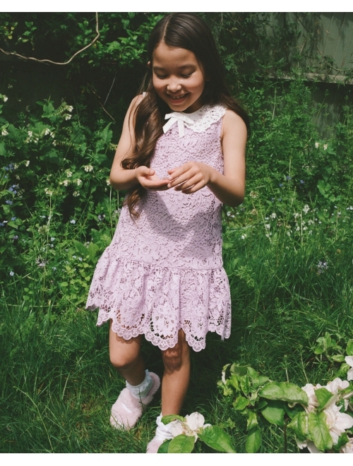 Self-Portrait Kids floral-lace sleeveless dress