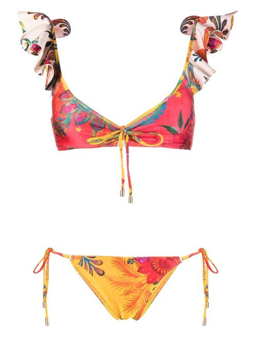 ZIMMERMANN Ginger floral-print bikini set