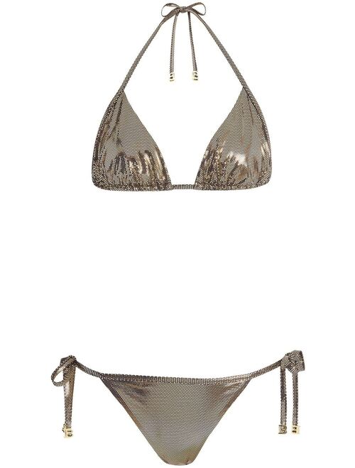 Balmain metallic-effect bikini set
