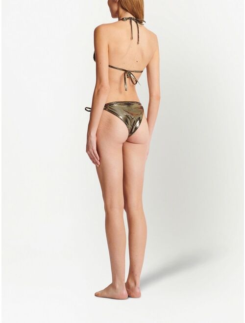 Balmain metallic-effect bikini set