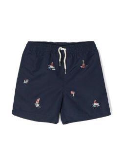 Ralph Lauren Kids embroidered-motif swim shorts