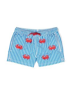 MC2 Saint Barth Kids logo-patch animal-print swim-shorts