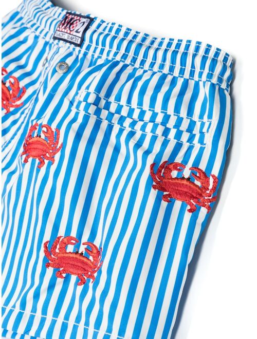 MC2 Saint Barth Kids logo-patch animal-print swim-shorts