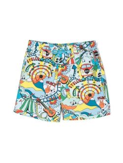 Kids graphic-print swim shorts
