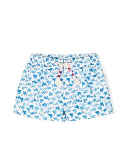 MC2 Saint Barth Kids shark-print drawstring swim shorts