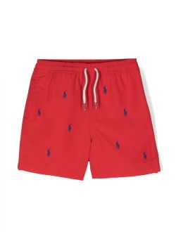 Ralph Lauren Kids embroidered-logo swim shorts