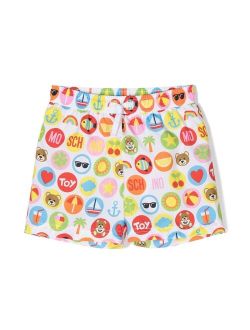 Kids graphic-print swim shorts