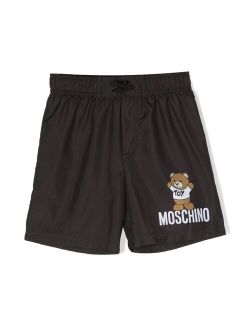 Kids teddy-print swim shorts