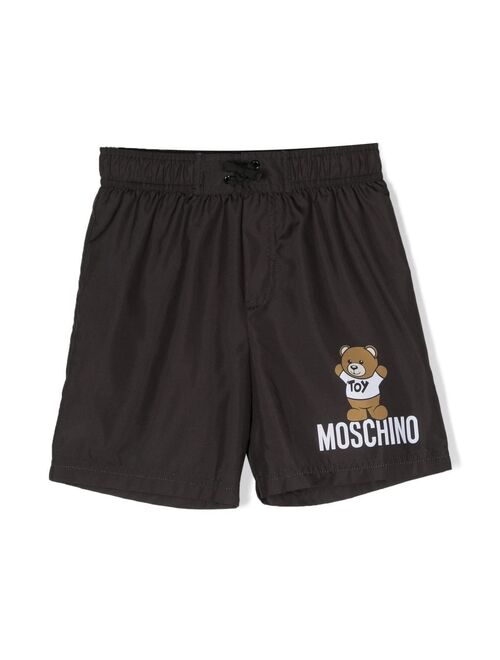 Moschino Kids teddy-print swim shorts