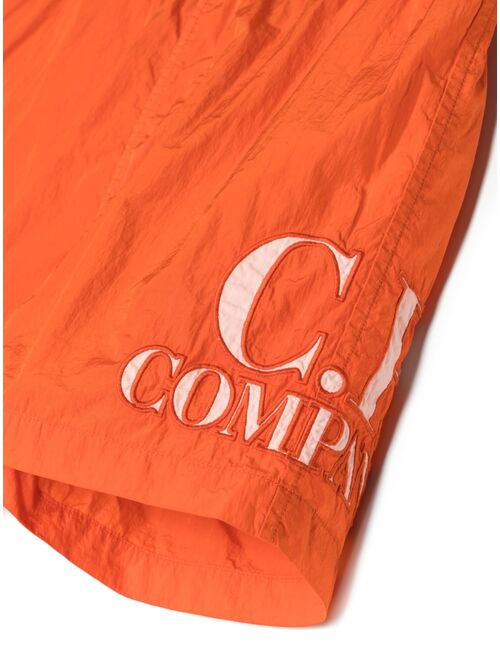 C.P. Company Kids logo-embroidered swim shorts