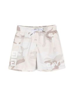 Kids camouflage-print swim shorts