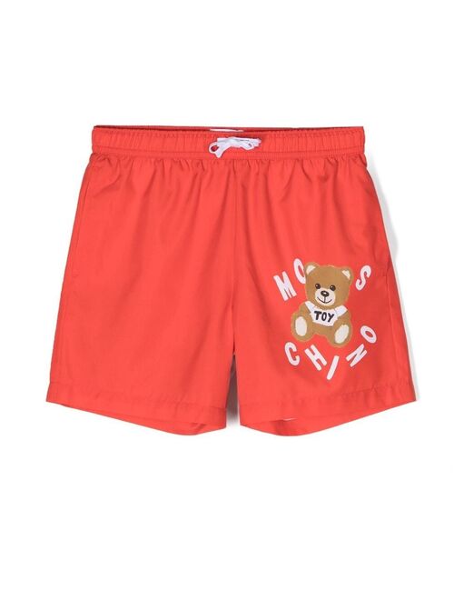 Moschino Kids logo-print swim shorts